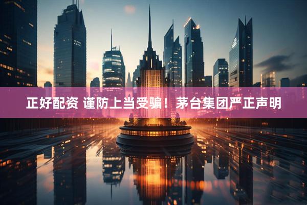 正好配资 谨防上当受骗！茅台集团严正声明