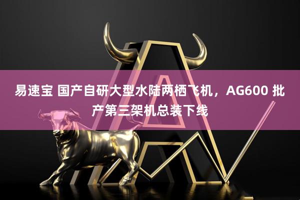 易速宝 国产自研大型水陆两栖飞机，AG600 批产第三架机总装下线
