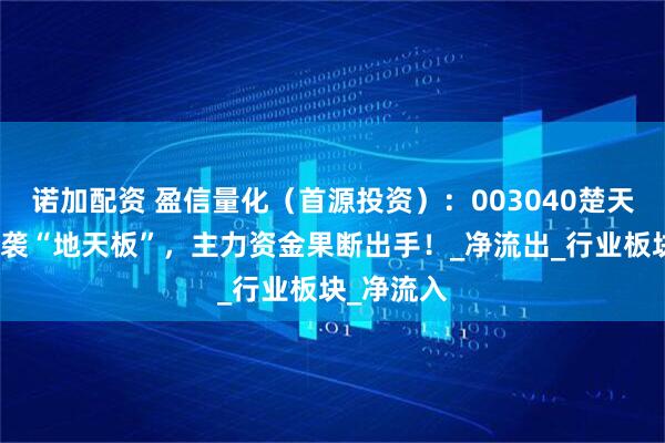 诺加配资 盈信量化（首源投资）：003040楚天龙尾盘逆袭“地天板”，主力资金果断出手！_净流出_行业板块_净流入