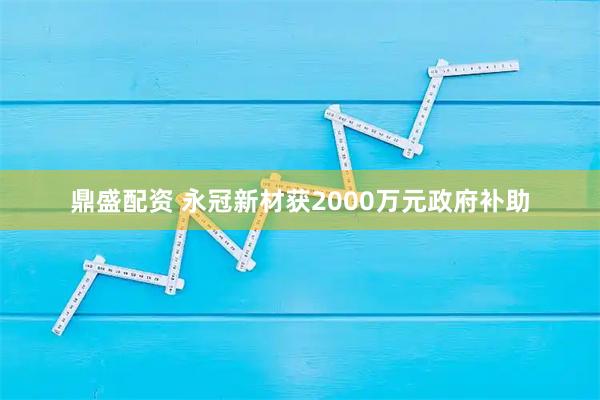 鼎盛配资 永冠新材获2000万元政府补助